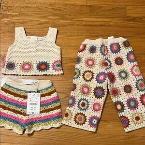 Zara Multicolor Striped Crochet Top